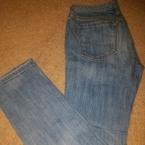 Distressed colored jeans